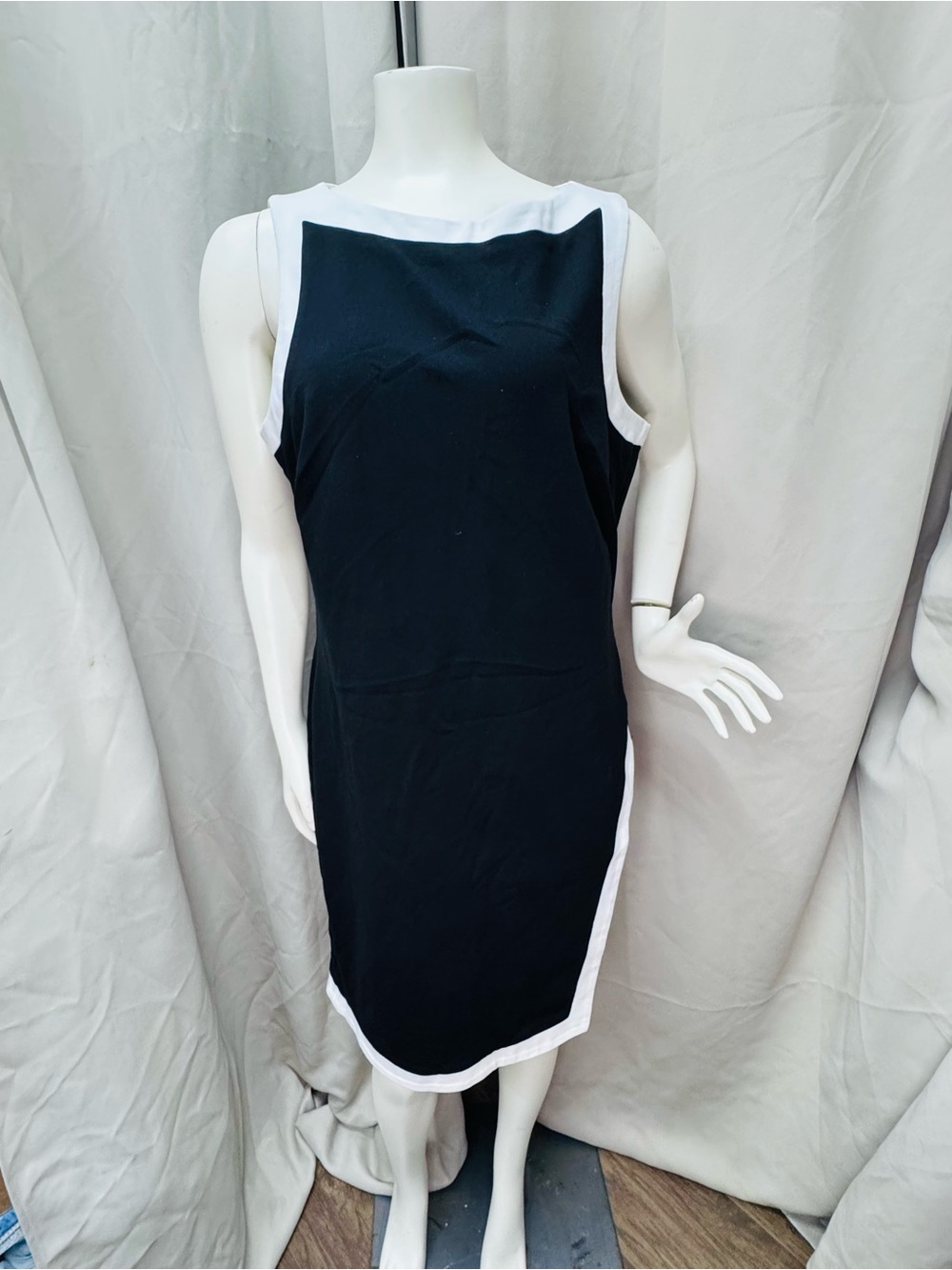 Ralph Lauren Black Shift Dress with White Trim
